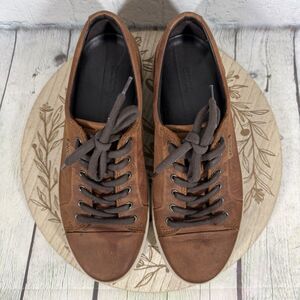 ECCO Soft 7 Mens US 8-8.5 EU 42 Brown Leather Sneakers Casual Comfort Shoes